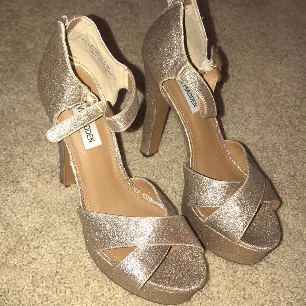 Steve Madden gold platform heels size 8.5
